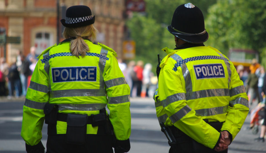 UK police officers on patrol