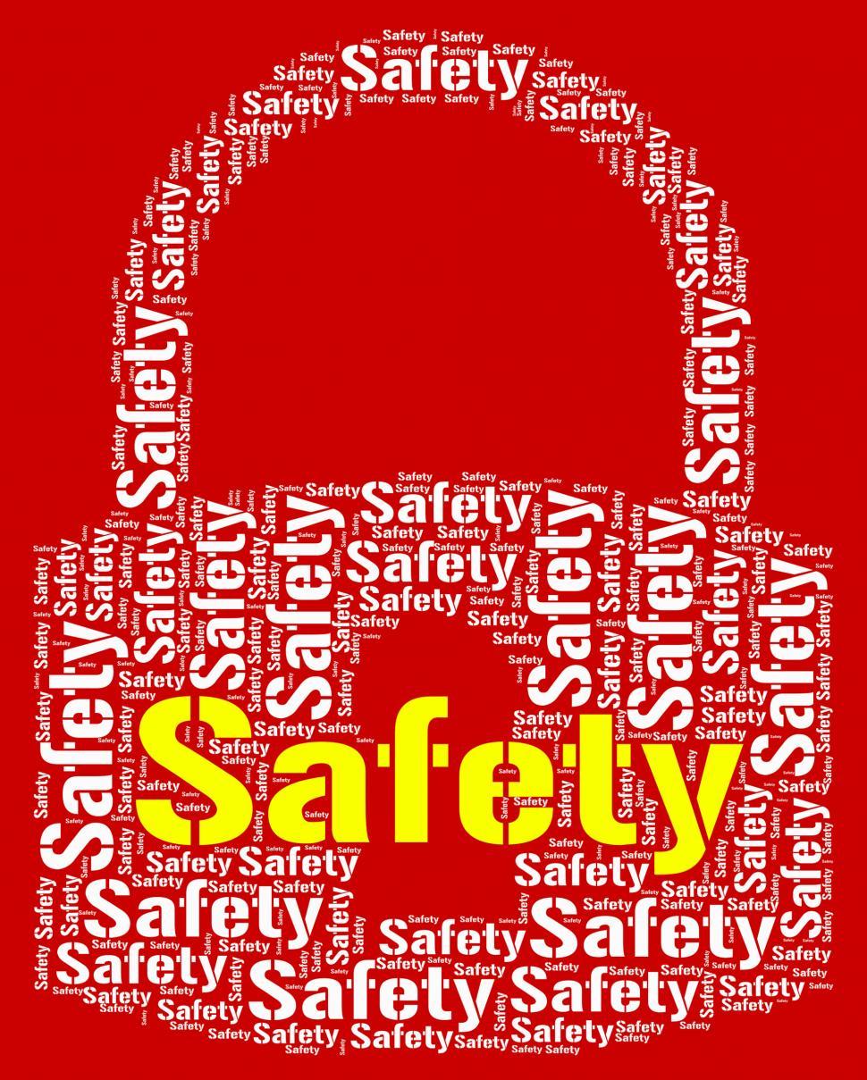 Safety padlock word cloud