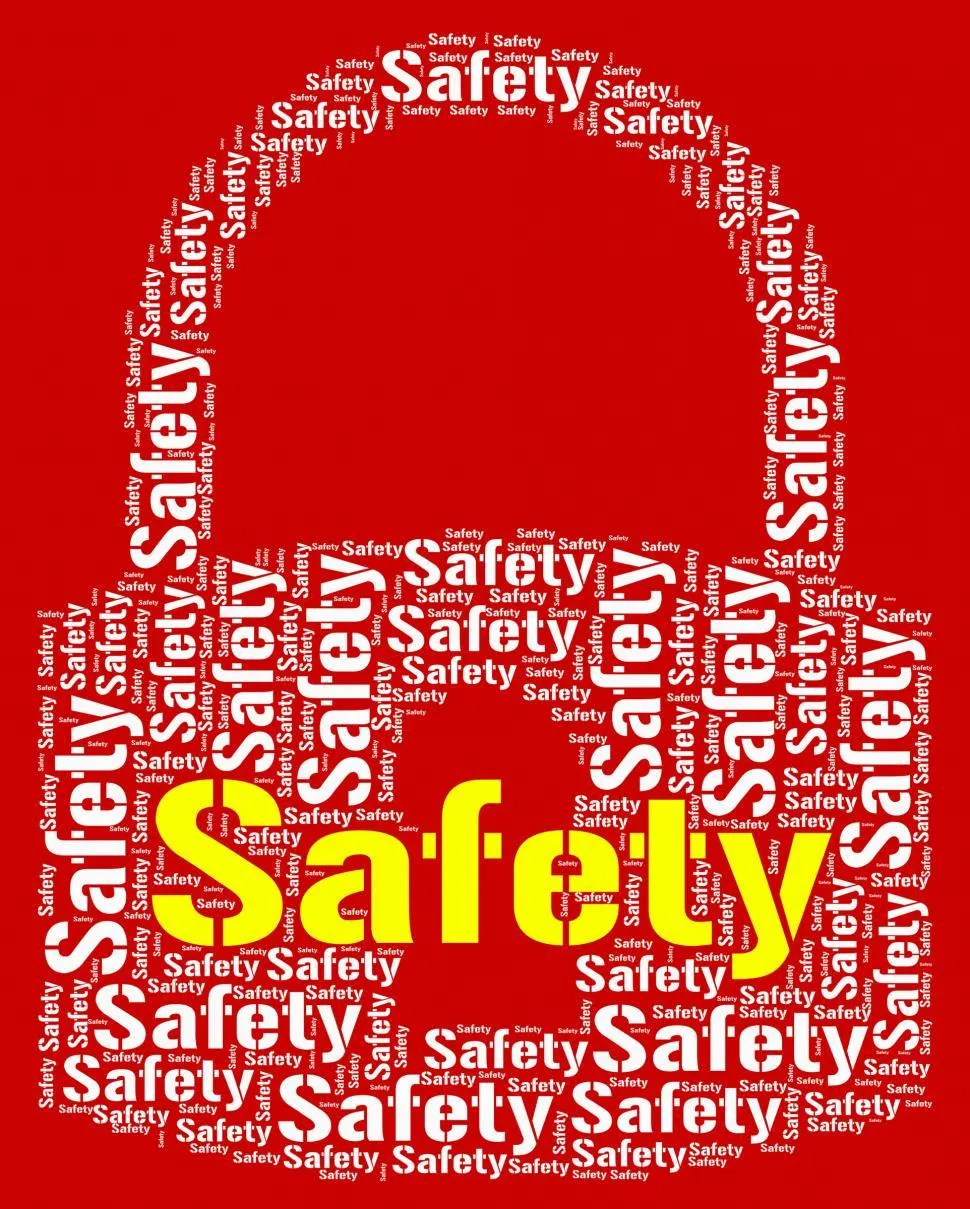 Safety padlock word cloud